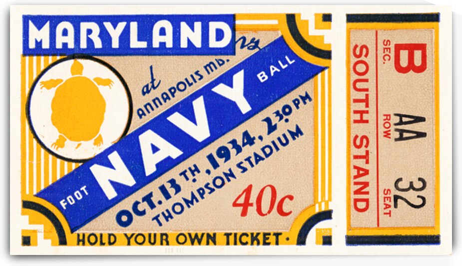 1934 Maryland Terps at Navy Midshipmen by Row One Brand