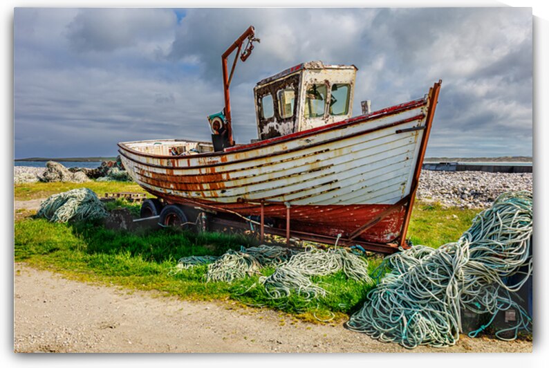 OLD FISHING BOAT MAGHEROARATY DONEGAL IRELAND. cIRCA 2025.  A by Eric Franks