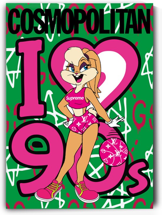 Lola Bunny – I Love the 90s Pop Art Poster by Daveschloffiart