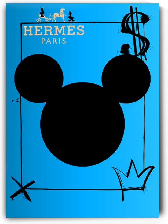 Luxury Smile – Mickey x Hermes Street Art Print by Daveschloffiart