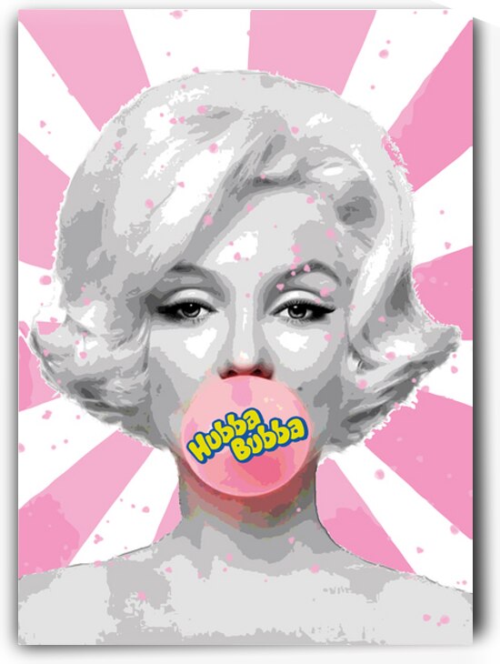 Bubble Icon – Marilyn x Hubba Bubba Pop Art by Daveschloffiart