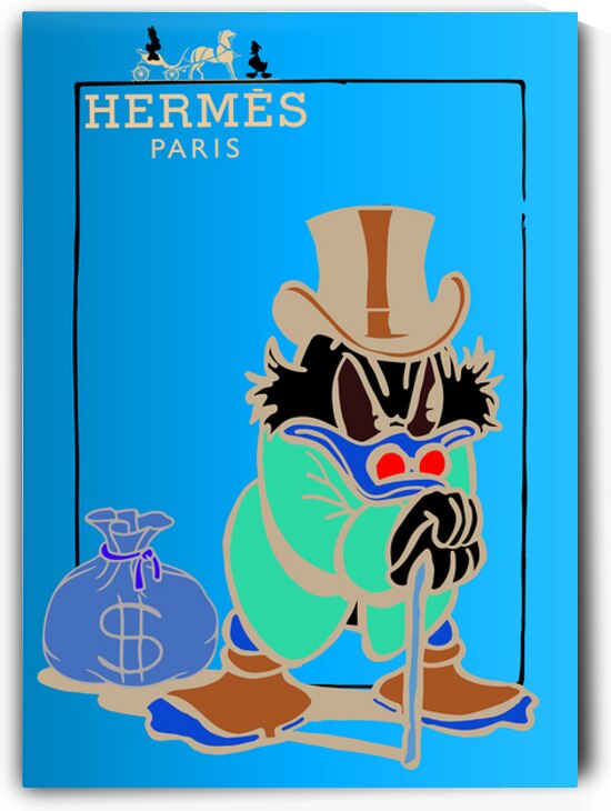 Grumpy Rich – Hermes x Scrooge Pop Art by Daveschloffiart