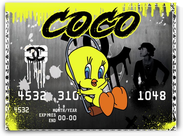 COCO – Chanel x Tweety Pop Art Credit Card by Daveschloffiart