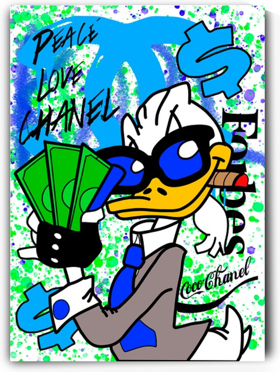 Peace Love & Chanel – Karl Duck Pop Art Print by Daveschloffiart