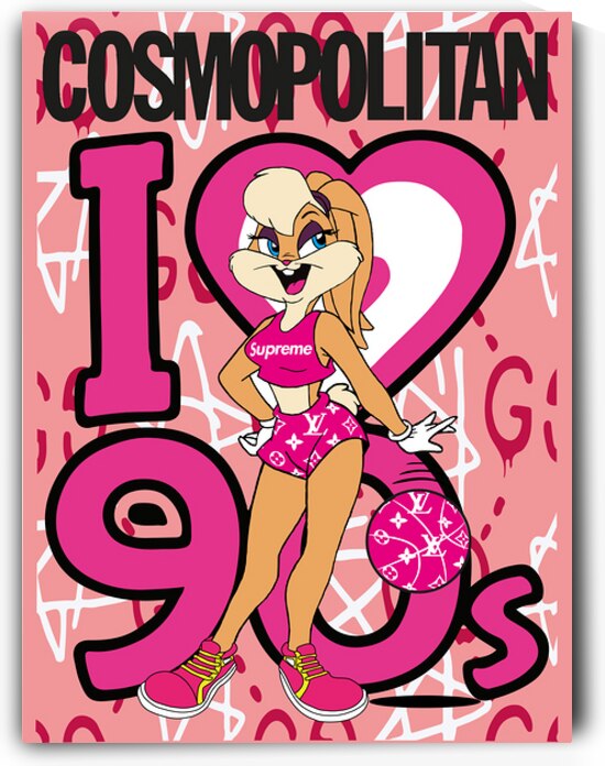  I ♥ 90s – Lola Bunny Streetwear Pop Art by Daveschloffiart