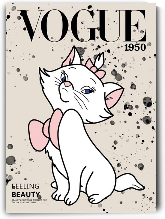 Vogue Cat – Marie on the Cover Pop Art Print by Daveschloffiart