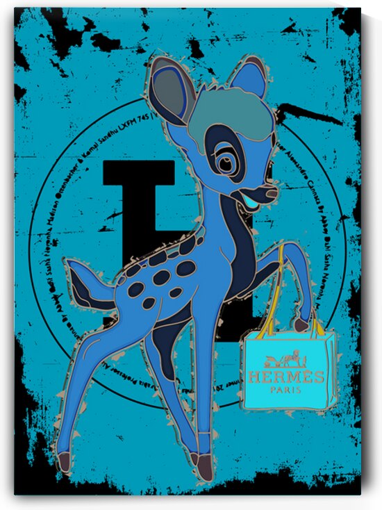 Luxury Instinct – Bambi x Hermes Pop Art Print by Daveschloffiart