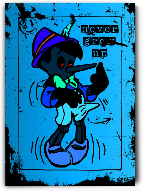 Never Grow Up – Pop Art Pinocchio Prin by Daveschloffiart
