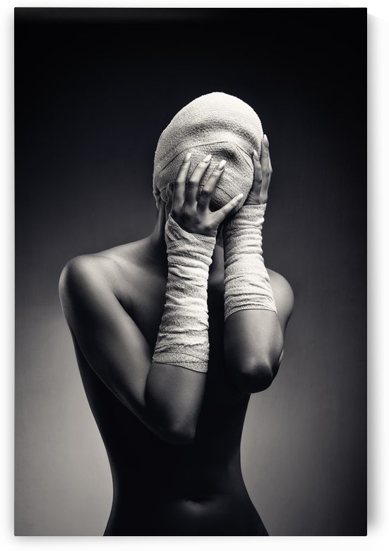 Woman in bandages by Johan Swanepoel