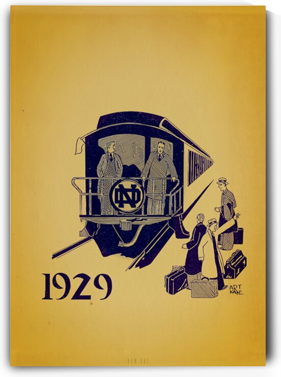 1929 Notre Dame Train Art by Art Kane by Row One Brand