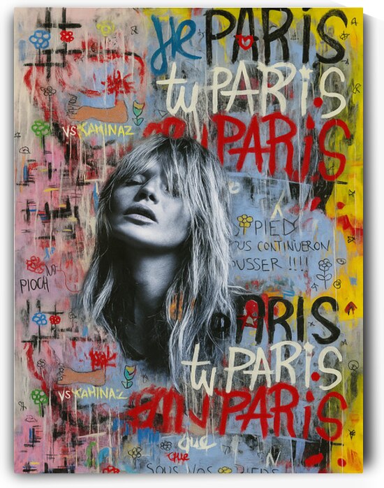 Paris Vibes – Urban Graffiti Muse by Daveschloffiart