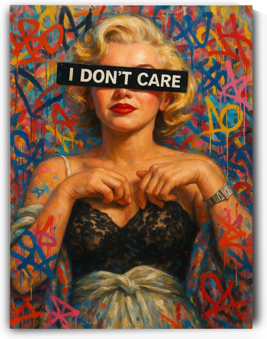 I Don’t Care – Marilyn Graffiti Pop Art by Daveschloffiart