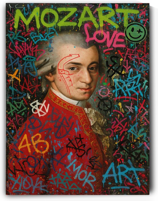 Graffiti Mozart – Classical Rebel Pop Art by Daveschloffiart