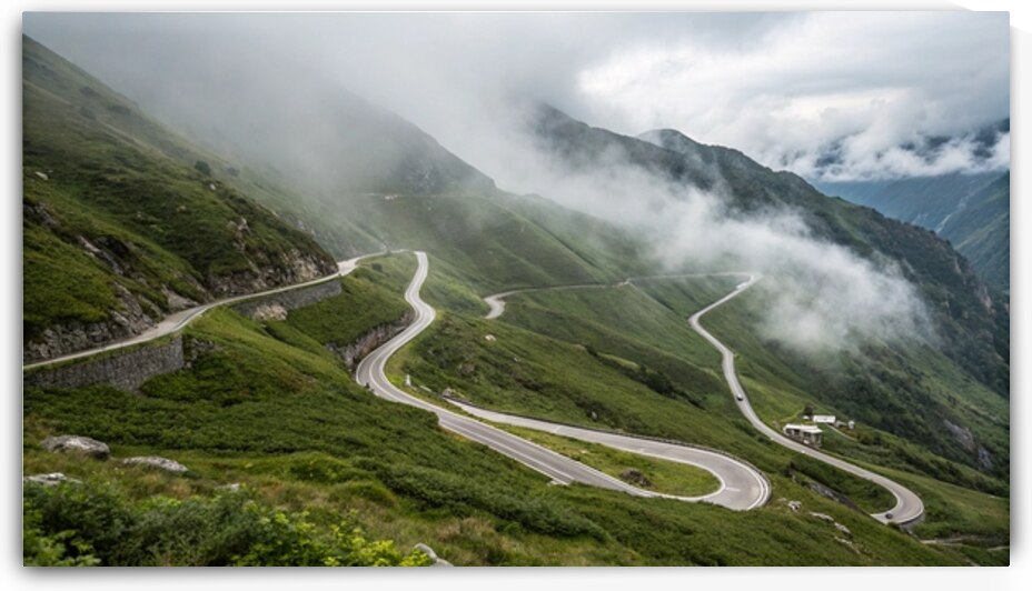 Winding Mountain Road Through the Mist – A Jour by DesignTech