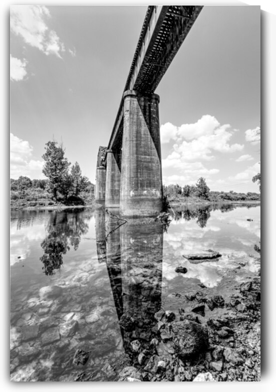 Under The Cotter Railroad Bridge Vertical Grayscale by Jennifer White