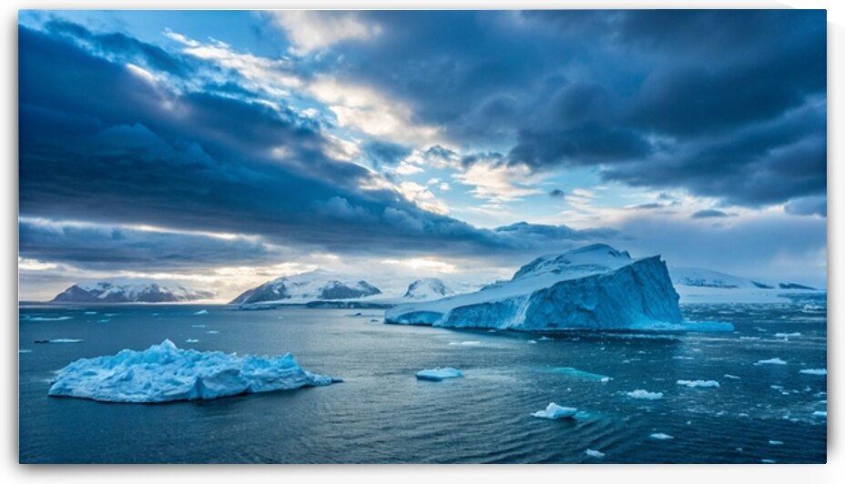 Serene Polar Beauty Snow Capped Mountains and Ice by DesignTech
