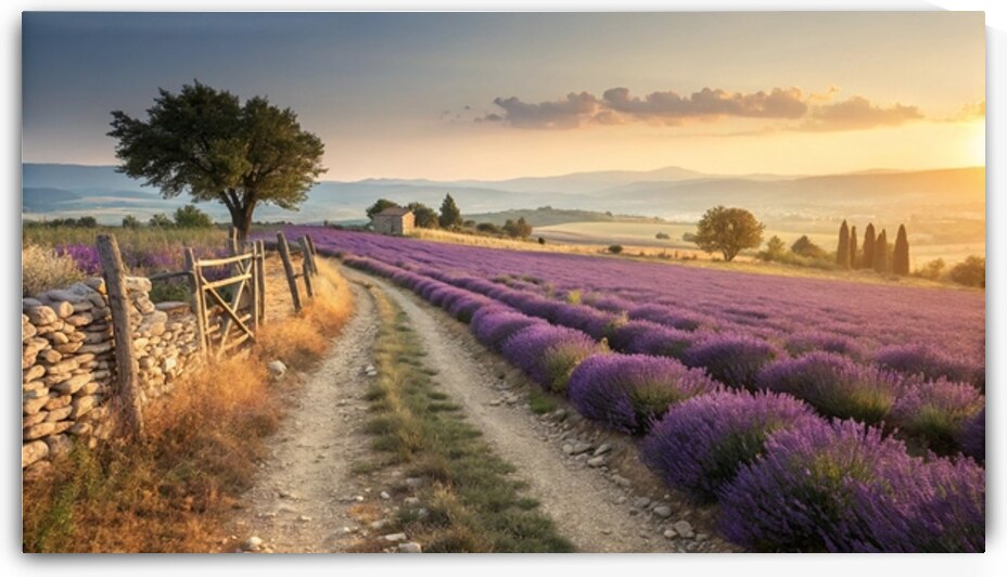Lavender Fields at Sunset by DesignTech