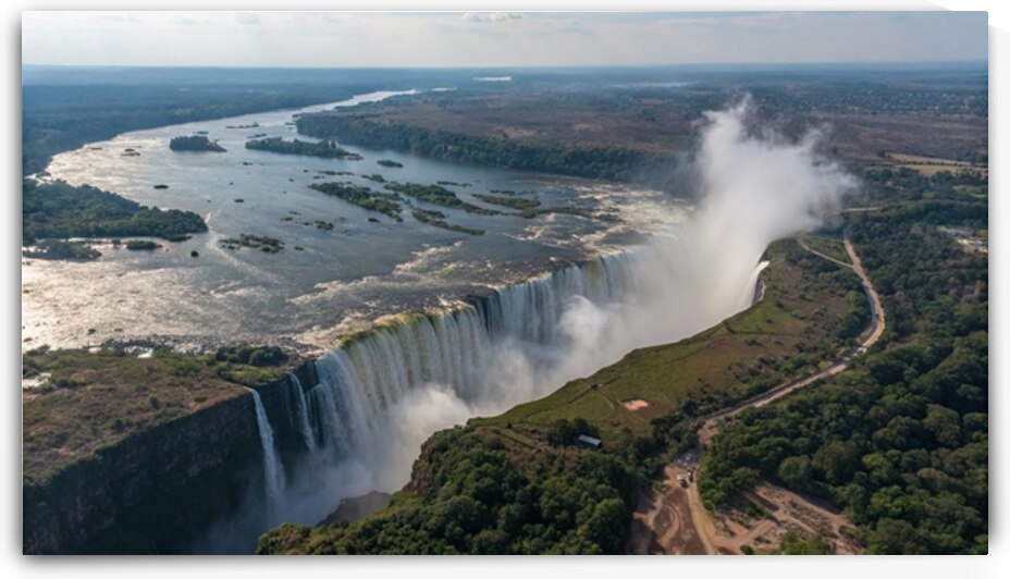Majestic Waterfall Cutting Through Nature by DesignTech