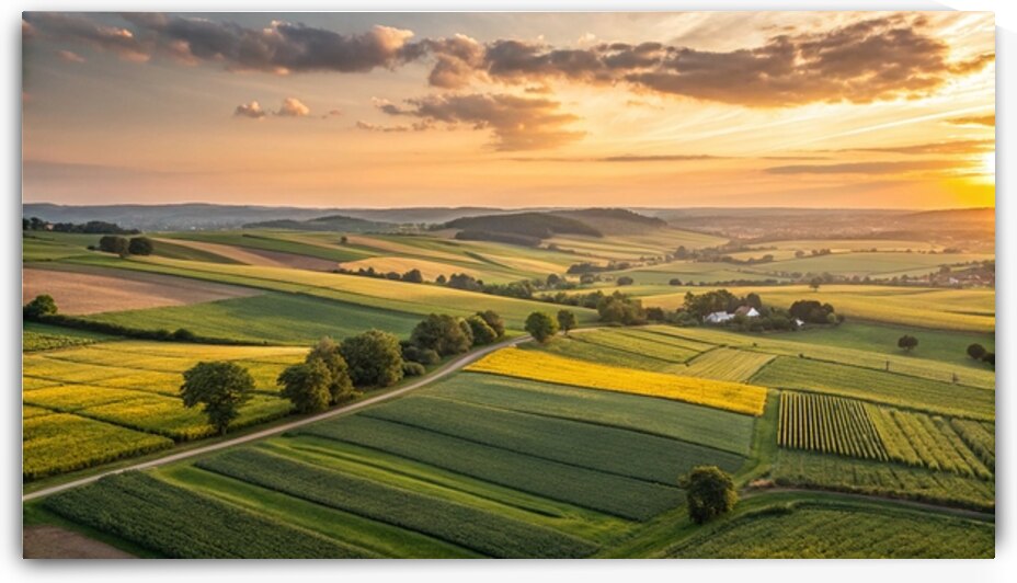 Countryside Sunset Panorama by DesignTech