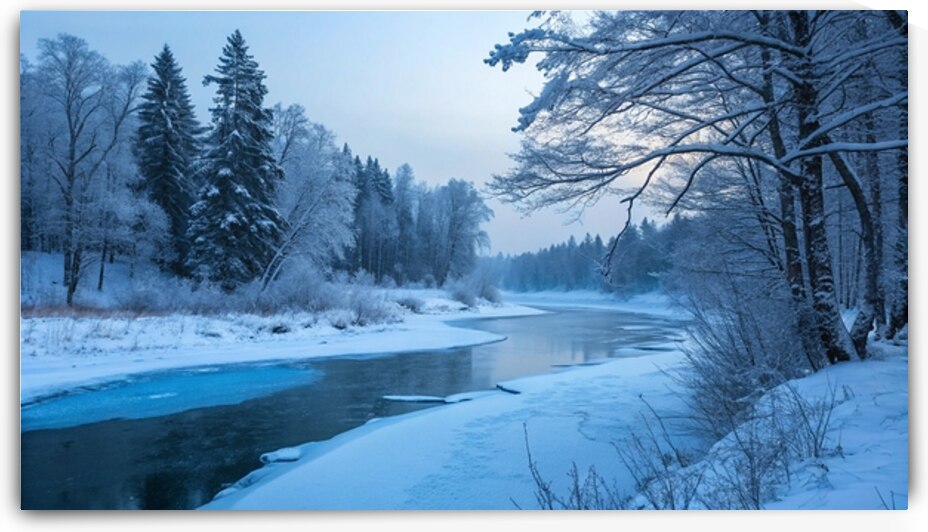 Serene Misty Lake at Dawn – A Tranquil and Magical Landscape by DesignTech