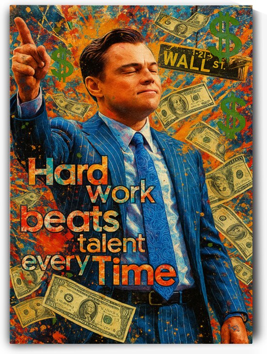  Hard Work Beats Talent – Wall Street Drive by Daveschloffiart