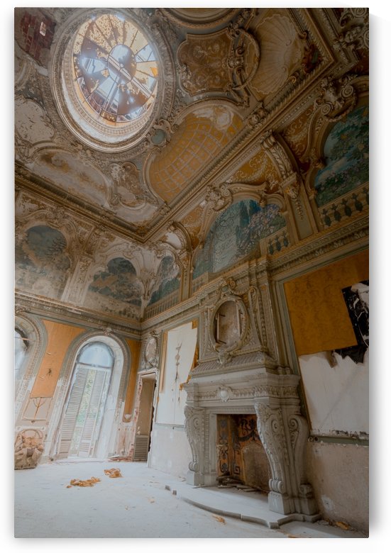 Abandoned Chateau Dance Hall Fireplace by Steve Ronin