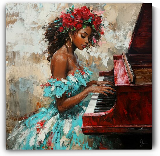 Melody in Bloom - The Piano Muse by Arte Exquisites