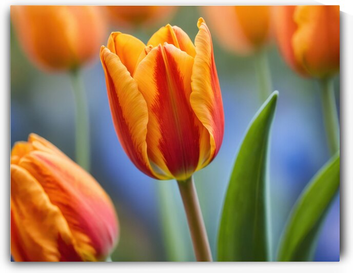 Vibrant Orange & Red Tulip Bloom   GIA2501 0442 REA by JordiCarrio