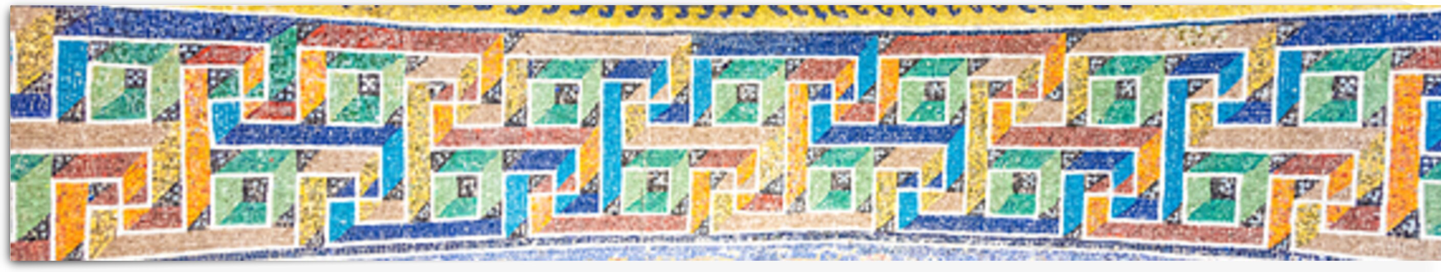 Marble mosaic decoration. Detail and colors in this photography by Paolo Modena