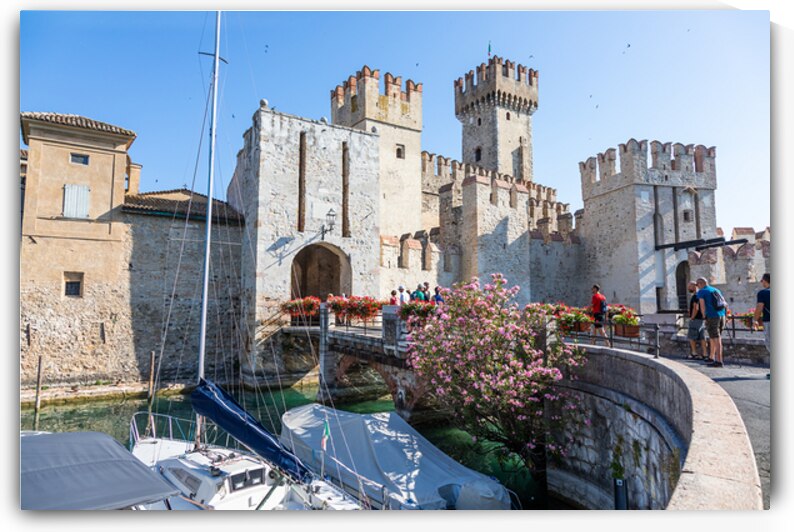 Antique Sirmione castle popular turistic destination day with  by Paolo Modena