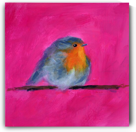 LIttle Robin two acrylic painting by Karen Kaspar