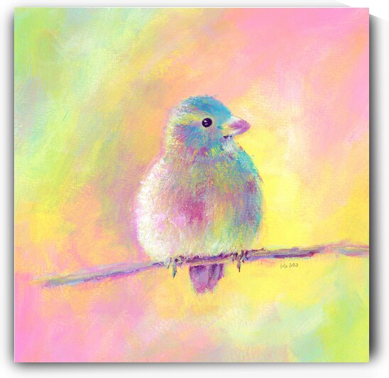 Sweet bird acrylic painting by Karen Kaspar