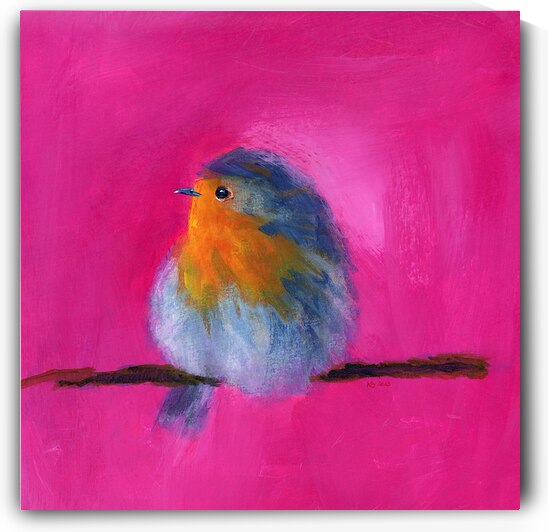 Little Robin acrylic painting by Karen Kaspar