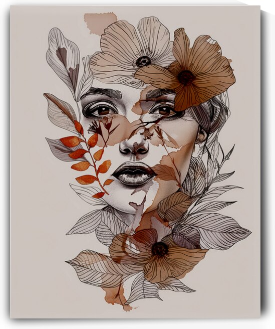 Floral Whisper - Modern Botanical Portrait by Arte Exquisites