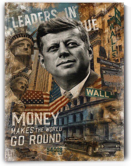 JFK on Wall Street by Daveschloffiart