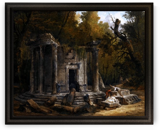 Temple Of Philosophy At Ermenonville by Hubert Robert by xzendor7