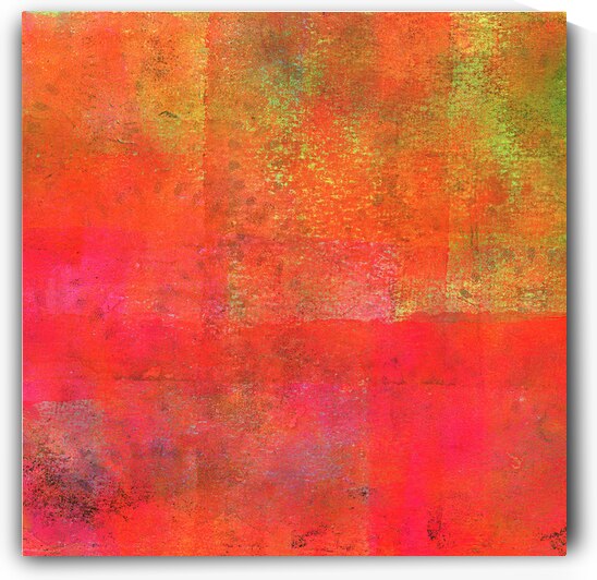 Square apple abstract acrylic painting by Karen Kaspar