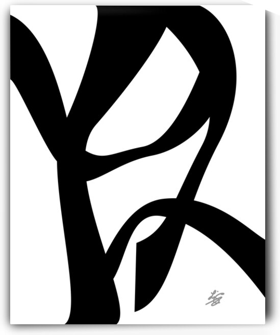 Minimalist Black and White Abstract by Liz Cereby