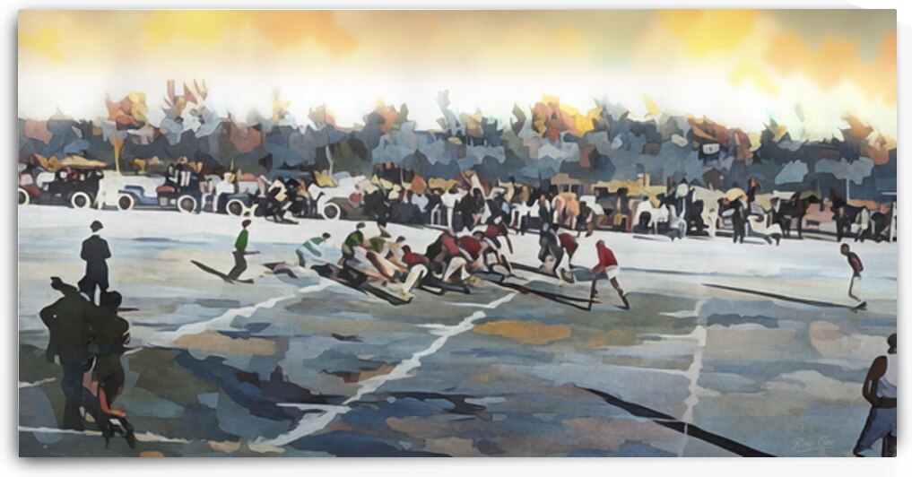 1901 Oklahoma Sooners at Baylor Bears Football Art by Row One Brand