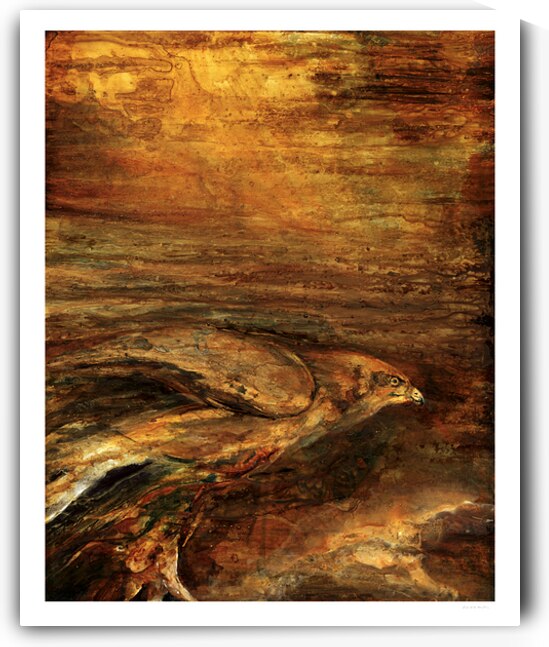 Falcon Waiting 24 x 30 by Roderick MacIver