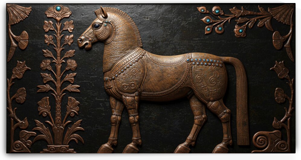 Mesopotamian Stallion of the Bronze Gate Painting by Sumer Paintings