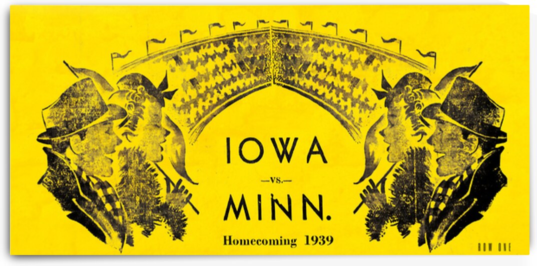 1939 Iowa vs. Minnesota Football Art by Row One Brand