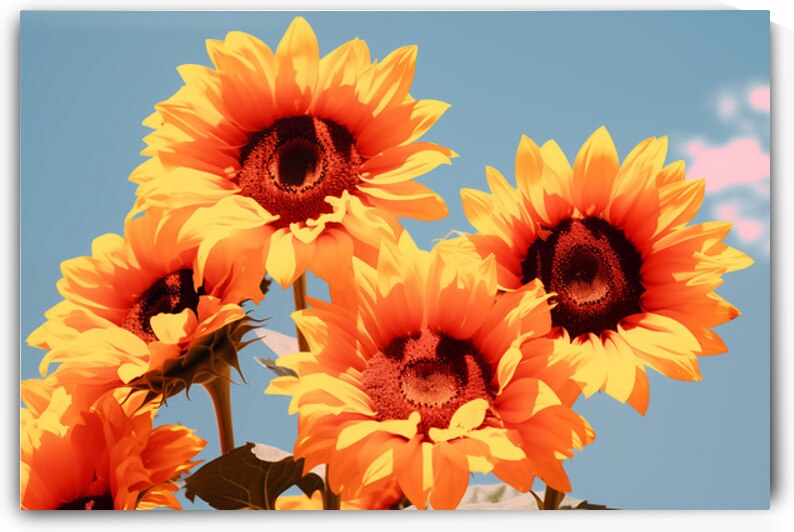 Golden Giants - Sunflower Portrait Art Prints by Savage Art Prints