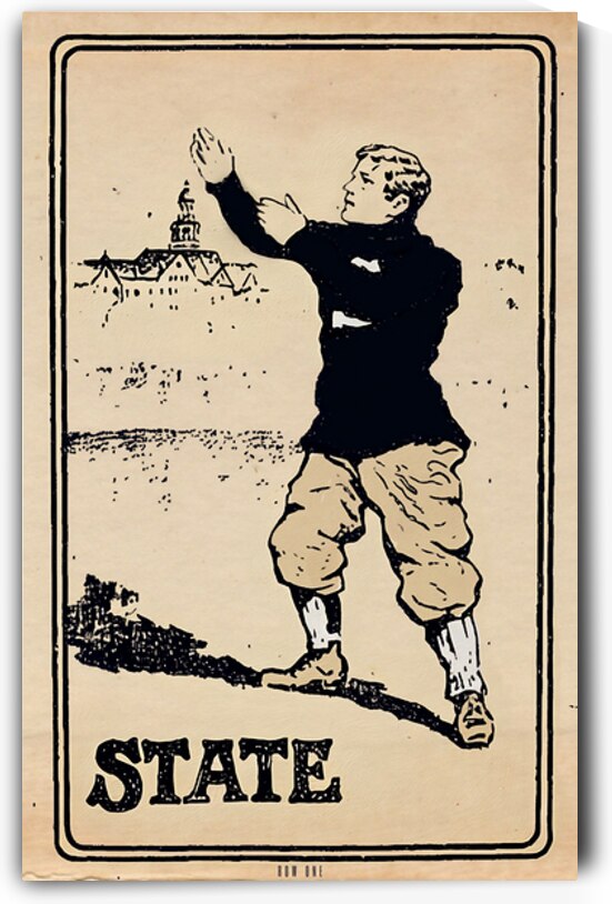 Throwback Penn State Football Player Art by Row One Brand