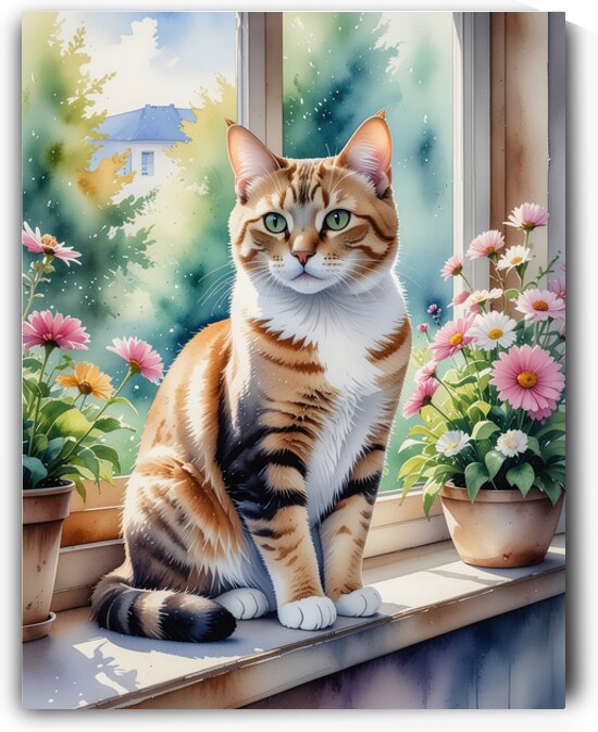 Window Cats Gentle Gaze   GIA2501 0455 WAT by JordiCarrio