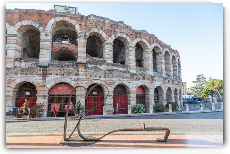 Sculptural composition Forever Love   Bench of Love   in fron of by Paolo Modena
