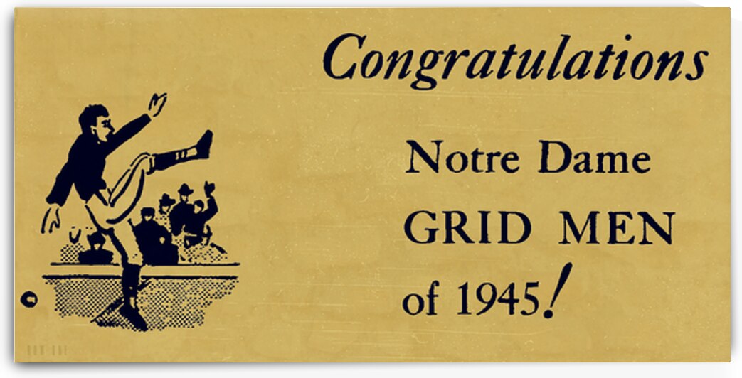 1945 Notre Dame Football Punter Art by Row One Brand