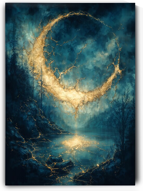 Kintsugi Moon – Golden Light over Silent Waters by Anne Laure GOUPIL