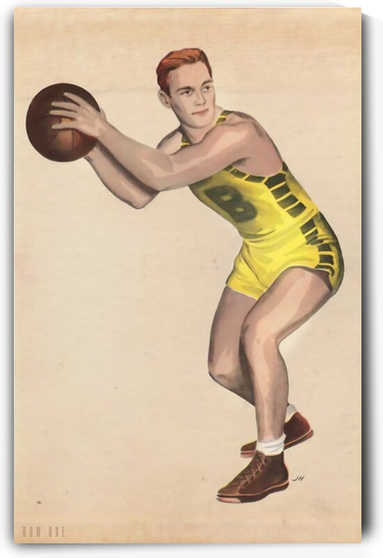 1940s Baylor Bears Basketball Player Art by Row One Brand