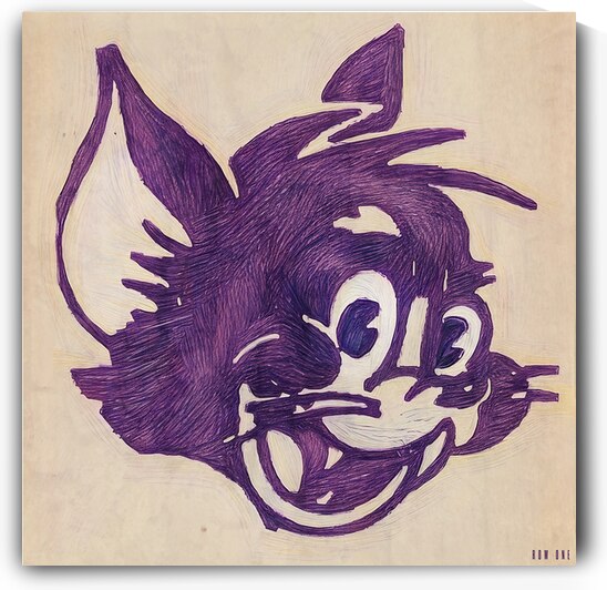1960s Kansas State Wildcat Cartoon Art by Row One Brand
